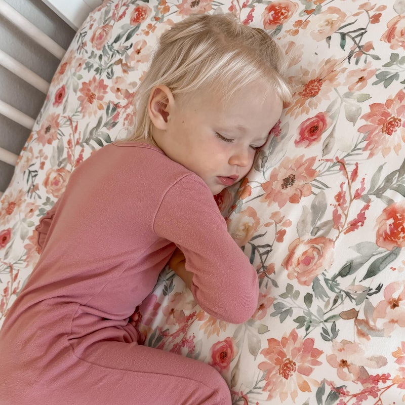 Max&So Baby Girls Crib Sheets | 2 Pack Floral & Solid Pink Ultra-Soft Bedding for Crib Mattress and Toddler Beds |Blended Cotton Fitted Crib Sheet for Baby Girls Comfort and Elegance by Max&So - Image 4